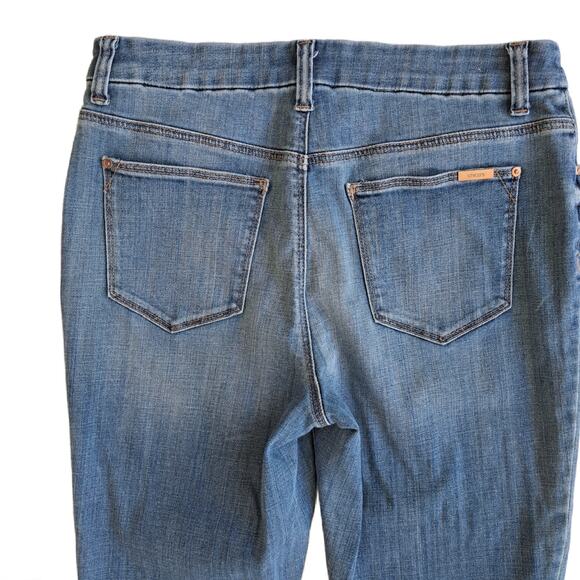 CHICOS SO Slimming Girlfriend Crop Embroidered Pompom Jeans Size .5 / 6 - Picture 7 of 7